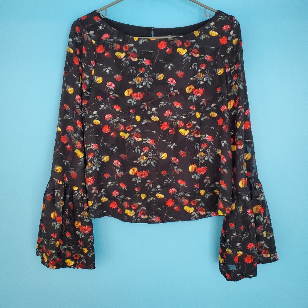 Club Monaco Long Sleeve Blouse Size XS Floral
